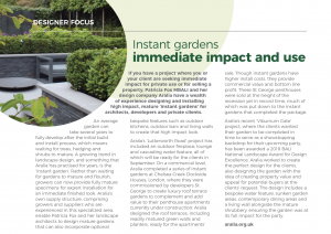 Instant gardens for immediate impact